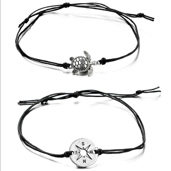 3/$30 Turtle & Compass Rose Anklet Set - Picture 5 of 6